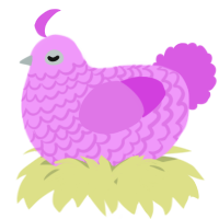A lavender and orchid chicken with a lace pattern