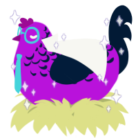 A amethyst and tumblr chicken with a half-lace pattern