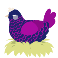 A navy and plum chicken with a lace pattern