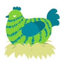A grass and sea chicken with a bar pattern