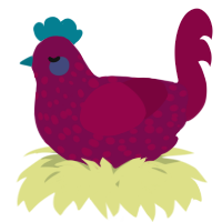 A wine and maroon chicken with a speckle pattern