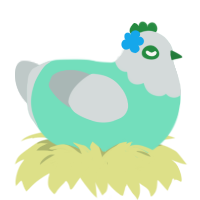 Gemini, a mint and silver chicken with a head pattern