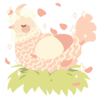 A rose chicken with a lace pattern