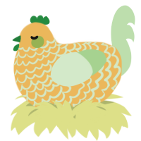 A honey and gluppy chicken with a lace pattern