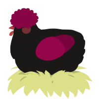 A sable and maroon chicken