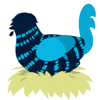 The Blue Dress, a tumblr and cerulean chicken with a bar pattern