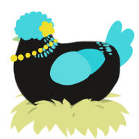 A sable and aqua chicken with a neck-band pattern
