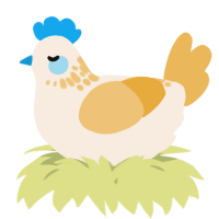 A cream and honey chicken with a neck-speckle pattern