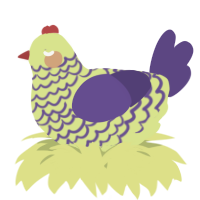 A lemon and overcast chicken with a lace pattern
