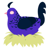 A indigo and tumblr chicken with a half-lace pattern