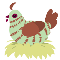 Mushy avocado, a gluppy and russet chicken with a bar pattern