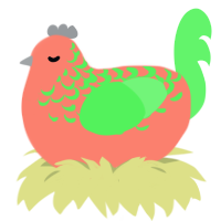 A sea and plum chicken with a half-lace pattern