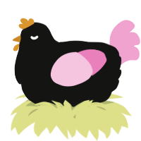 A black and pink chicken