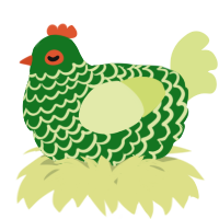 A leaf and lemon chicken with a lace pattern