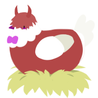 Creepy Butler, a red and white chicken with a head pattern