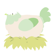 A cream and gluppy chicken with a head pattern