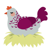 Chromastone, a silver and wine chicken with a half-lace pattern