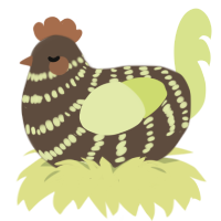 A bark and lemon chicken with a bar pattern