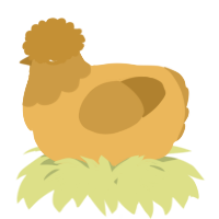 A honey and gold chicken with a head pattern