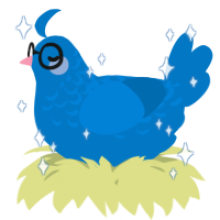 A sapphire chicken with a half-lace pattern