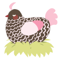 A bark and rose chicken with a lace pattern