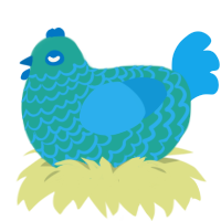 dinner, a turquoise and sky chicken with a lace pattern