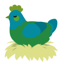 A viridian and sea chicken with a head pattern