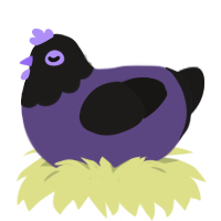 A overcast and sable chicken with a head pattern