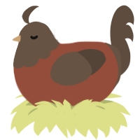 A russet and bark chicken with a head pattern
