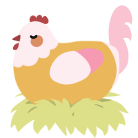 A honey and rose chicken with a head pattern