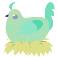 A gluppy and mint chicken with a double-lace pattern