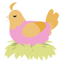 A pink and honey chicken with a head pattern