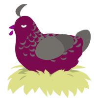 A wine and grey chicken with a half-lace pattern