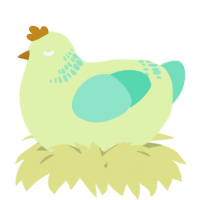 A apple and mint chicken with a neck-band pattern