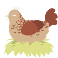 Latte, a beige and russet chicken with a half-lace pattern