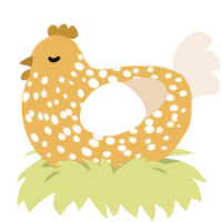 A honey and cream chicken with a speckle pattern