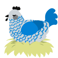 Possibly, a mist and sapphire chicken with a lace pattern