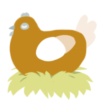 Waffle, a ochre and cream chicken