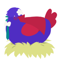 soda pop, a indigo and crimson chicken