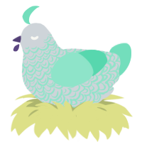 Steven, a mist and mint chicken with a double-lace pattern