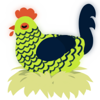A lime and tumblr chicken with a lace pattern