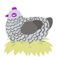 A mist and grey chicken with a lace pattern