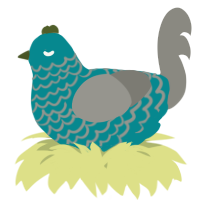 A teal and ash chicken with a lace pattern