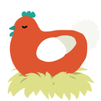 A vermilion and white chicken
