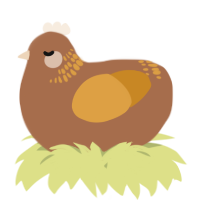 A brown and orange chicken with a neck-band pattern