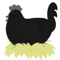 A sable chicken with a speckle pattern
