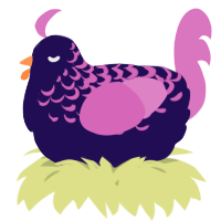 A apple and viridian chicken with a half-lace pattern