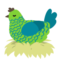 A grass and sea chicken with a lace pattern