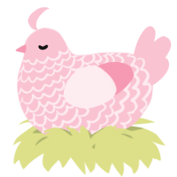 A rose chicken with a lace pattern