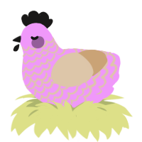 joghurt, a lavender and beige chicken with a lace pattern